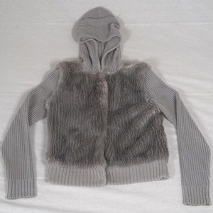 Women's Michael Kors Faux Fur Hooded Zip Up Jacket